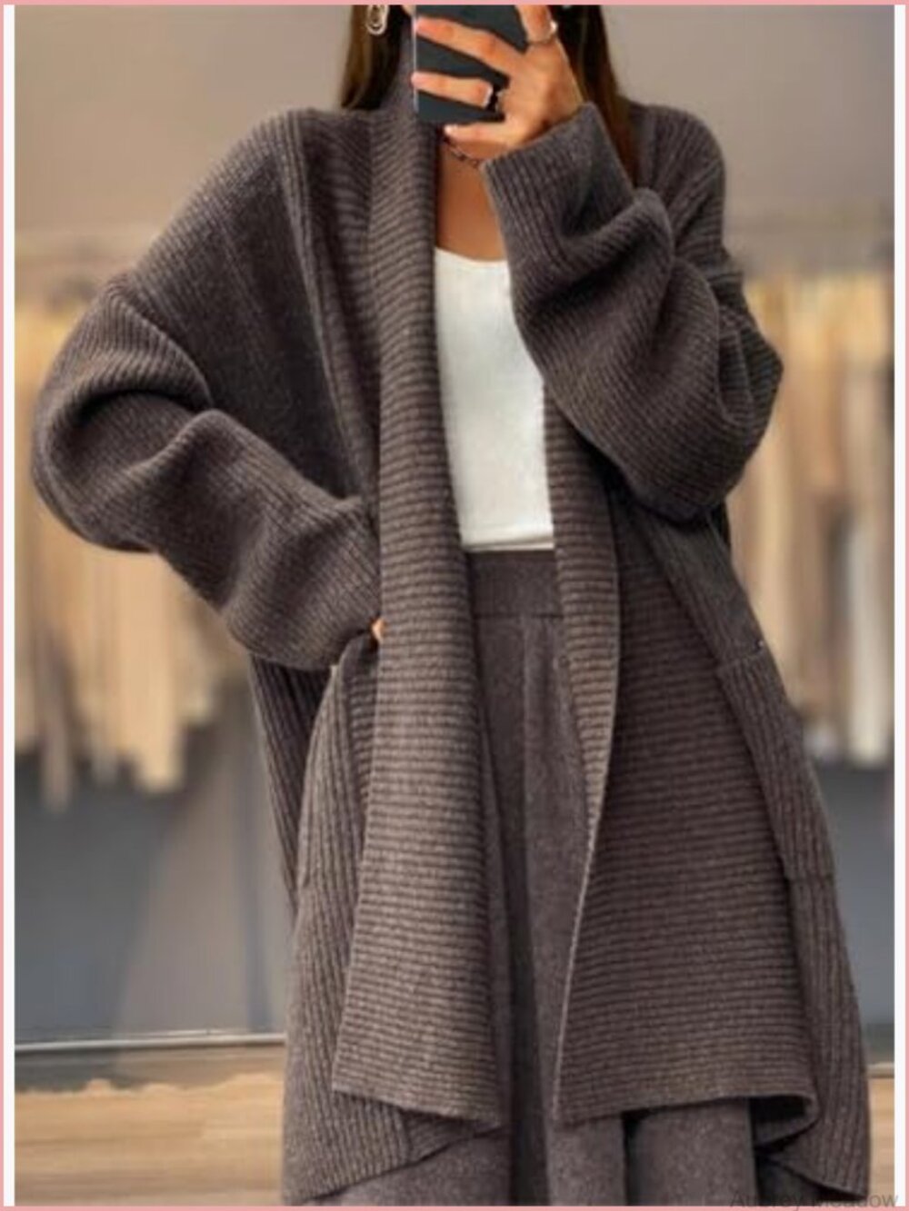 Chunky Open Front Long Cardigan Lightweight Long Sleeve Coatigan Sweater - Picture 2 of 2